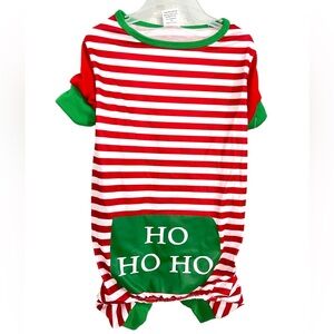 Pet Spirit Ho Ho Ho Red Striped Christmas Pet Onesie Pajamas